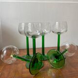 Set of 6 Alsatian white wine glasses