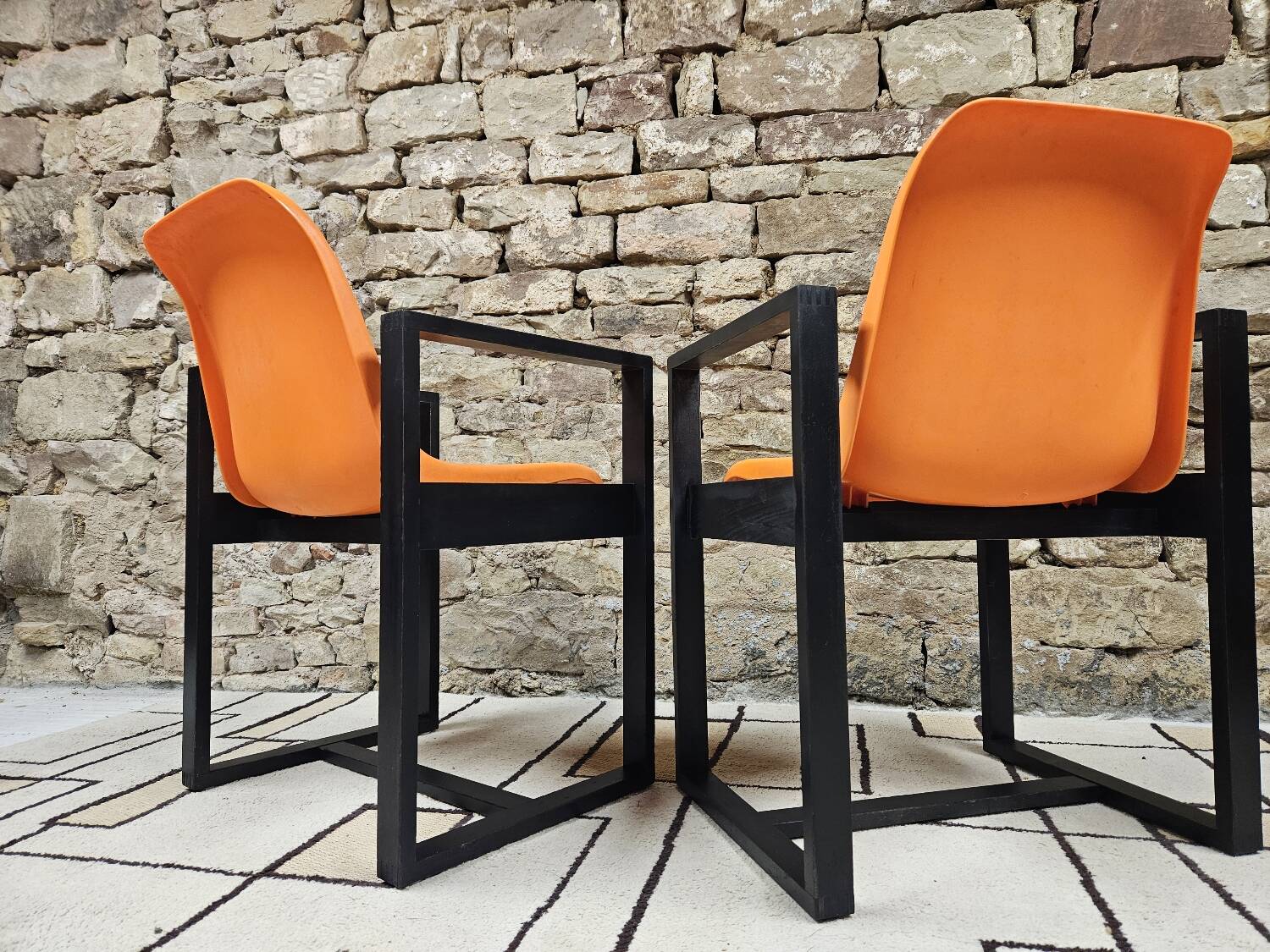 Set of 4 1970s Space Age armchairs