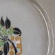 Flat plate old tunis floral porcelain HB French antique
