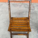 4 Antique Folding Bistro Brasserie Terrace Chairs