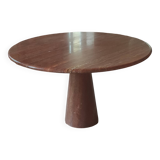 Table à manger en travertin rouge 120 cm de diamètre