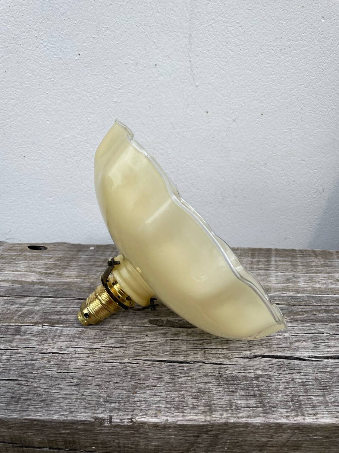 White and beige glass pendant light