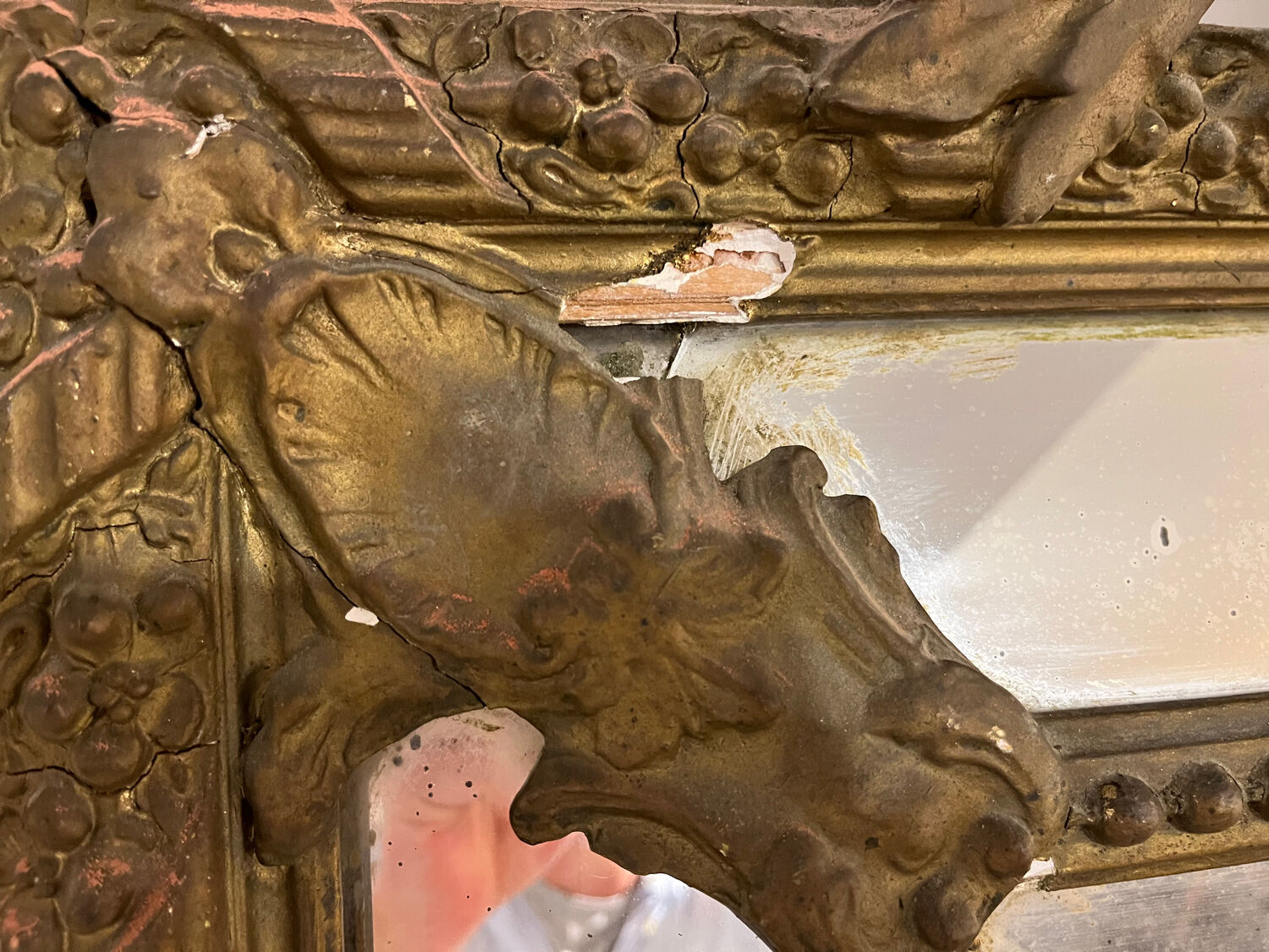 Large beaded mirror 19th
