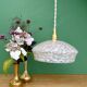 Vintage white Clichy glass lampshade pendant light