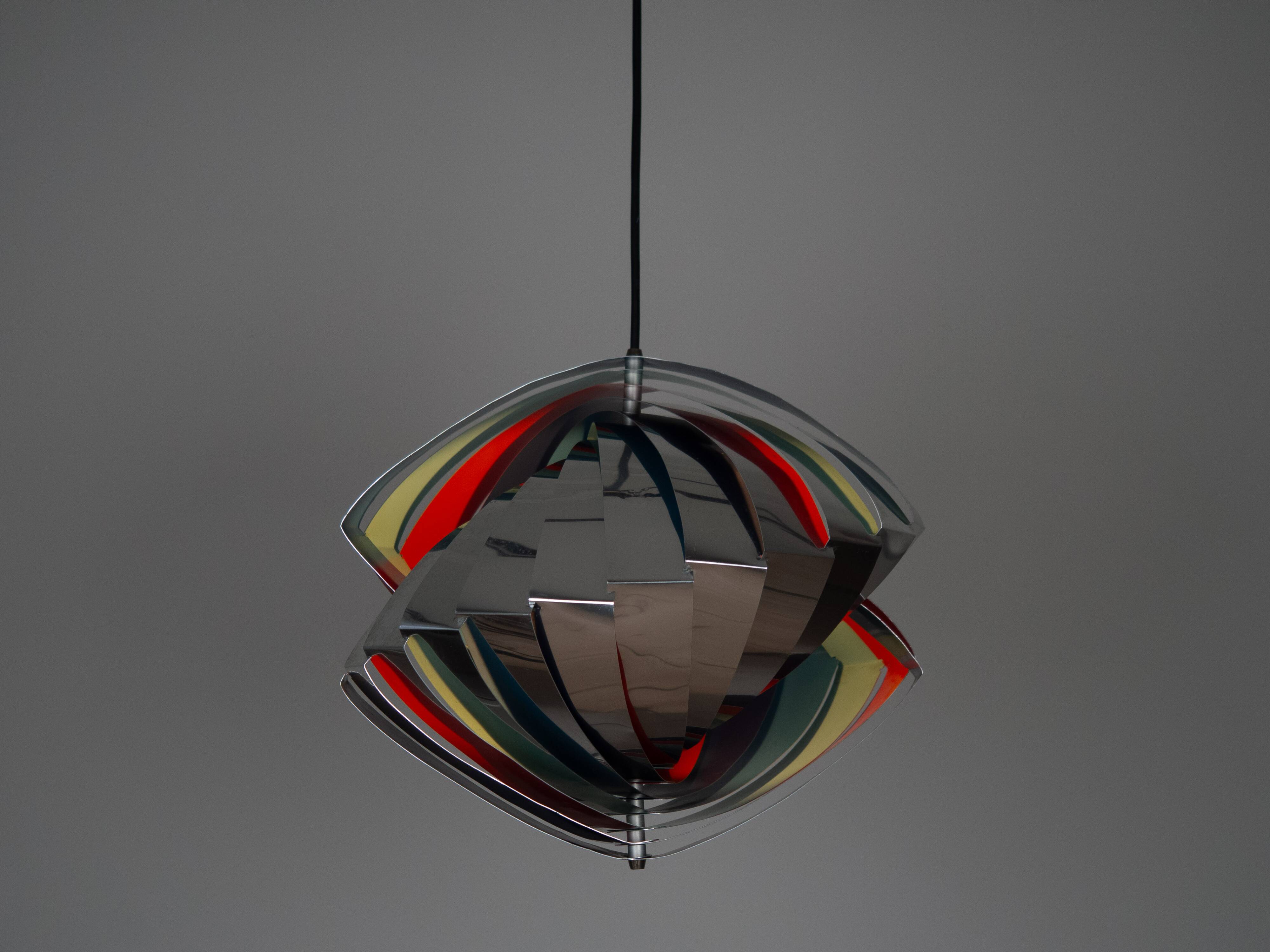 Lampe suspendue vintage danoise Konkylie par Louis Weisdorf, Lyfa, 1963