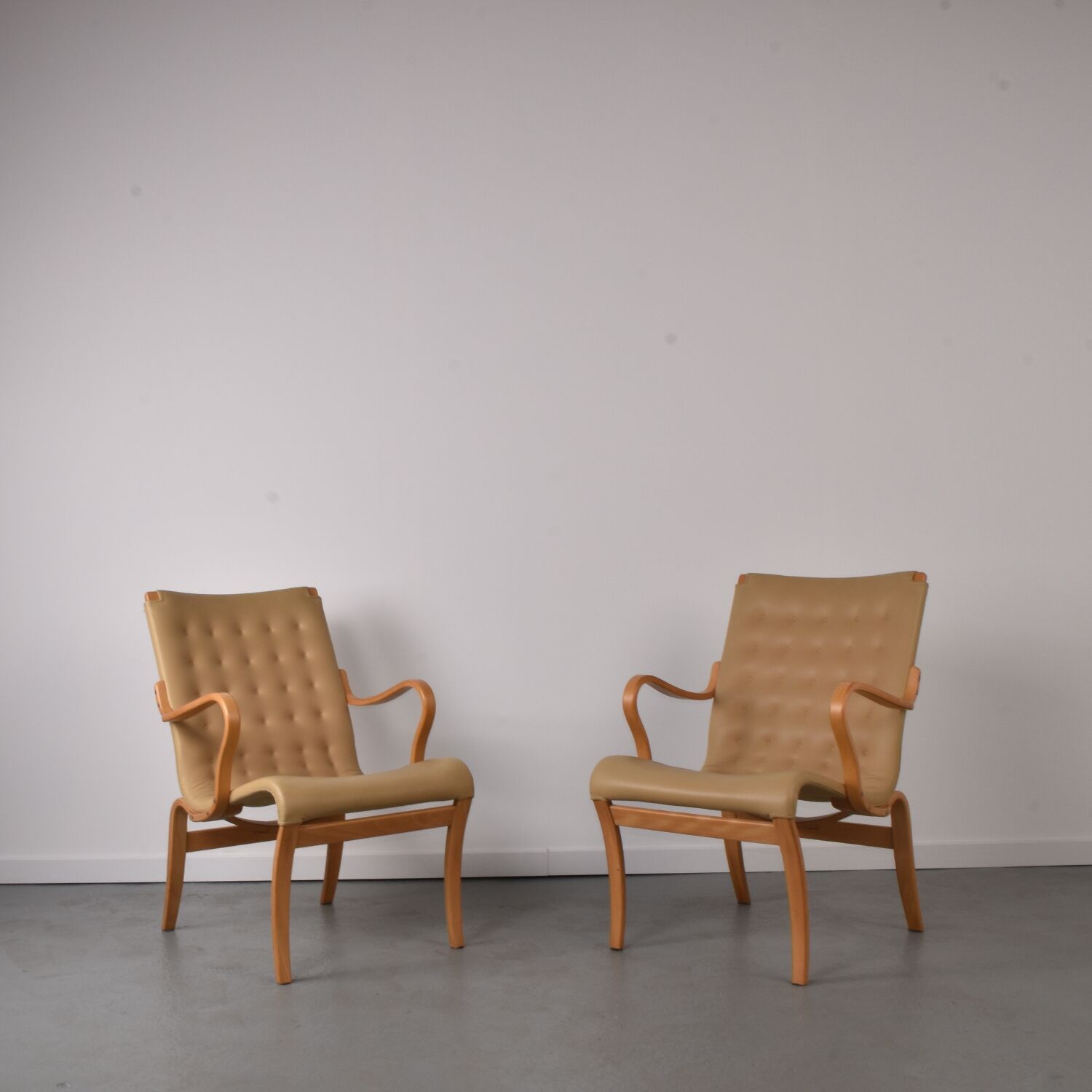 Mina lounge Chairs by Bruno Mathsson for Mathsson international
