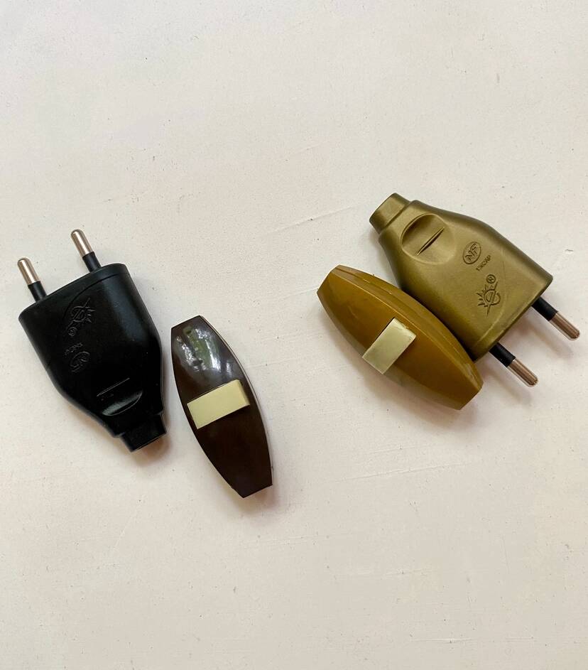 Turned wood lamp with paper shade