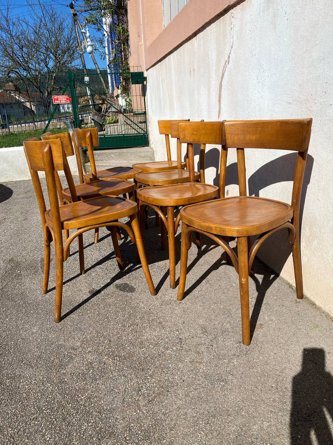 Série de 7 chaises bistrot vintage