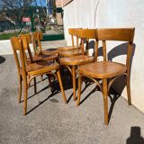 Set of 7 vintage bistro chairs