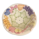 Fruit drainer salad bowl in glazed ceramic slip stamped vintage FG