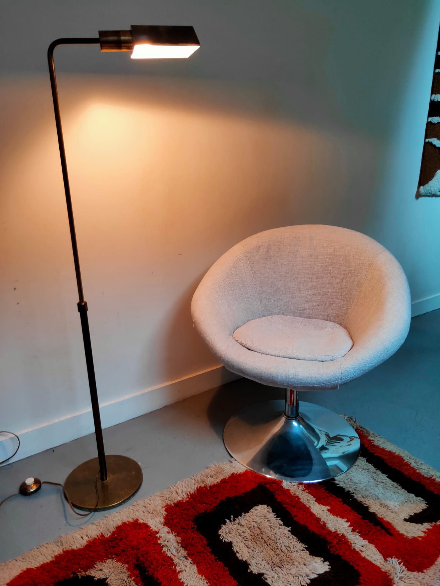 Two vintage brass lampposts