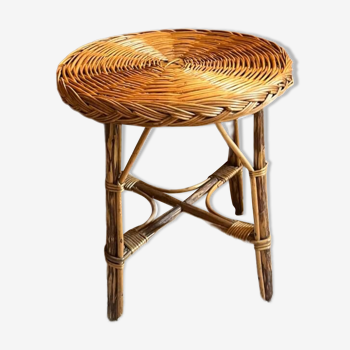 Vintage wicker side table