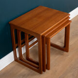 Retro teak 1960s set of 3 nesting coffee tables