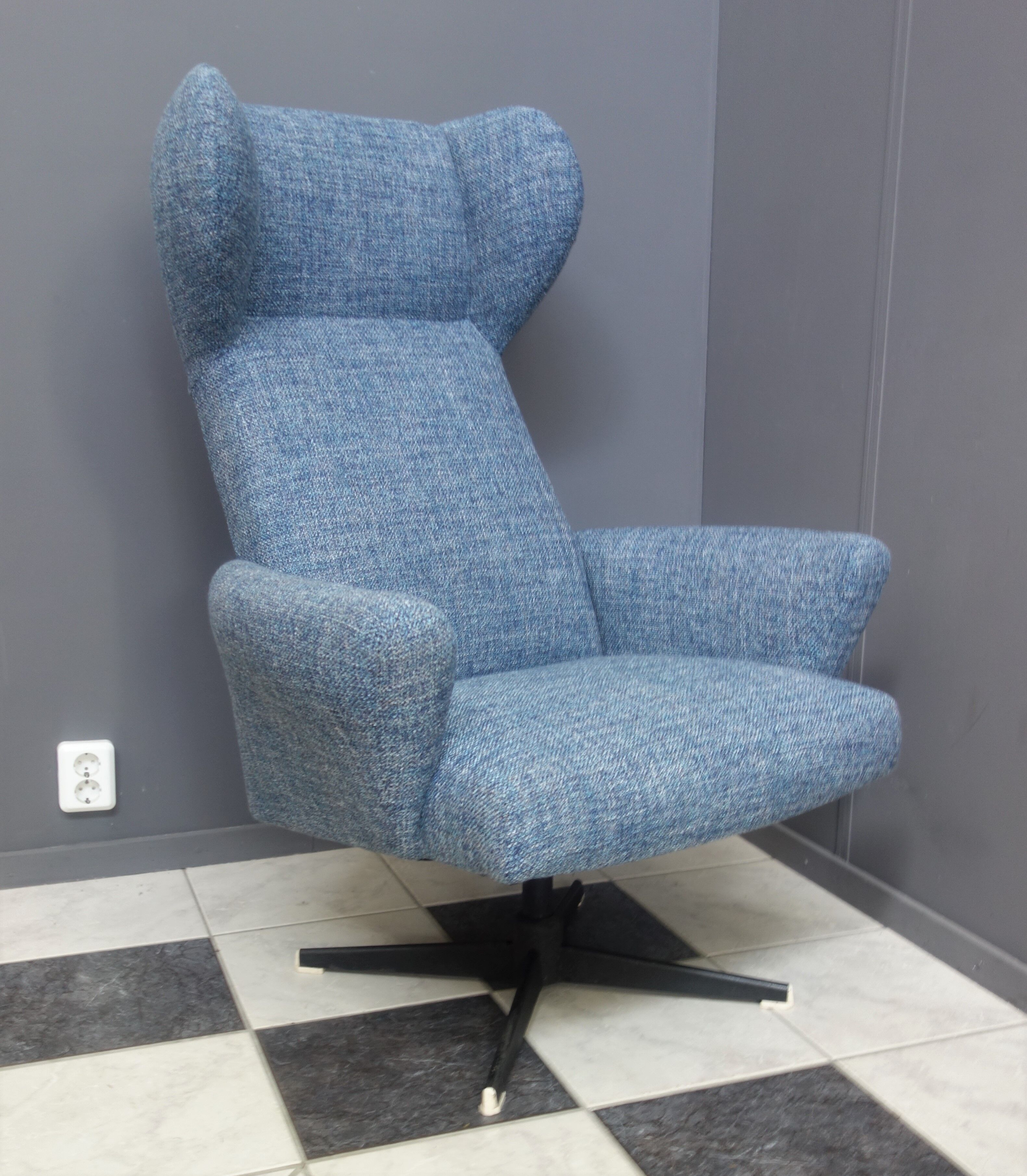 Blue Highback swivel chair 1960s