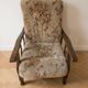 Pair of vintage 70s armchairs in floral fabric.
