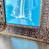 Antique Metal Picture Frame in Baroque style convex glass