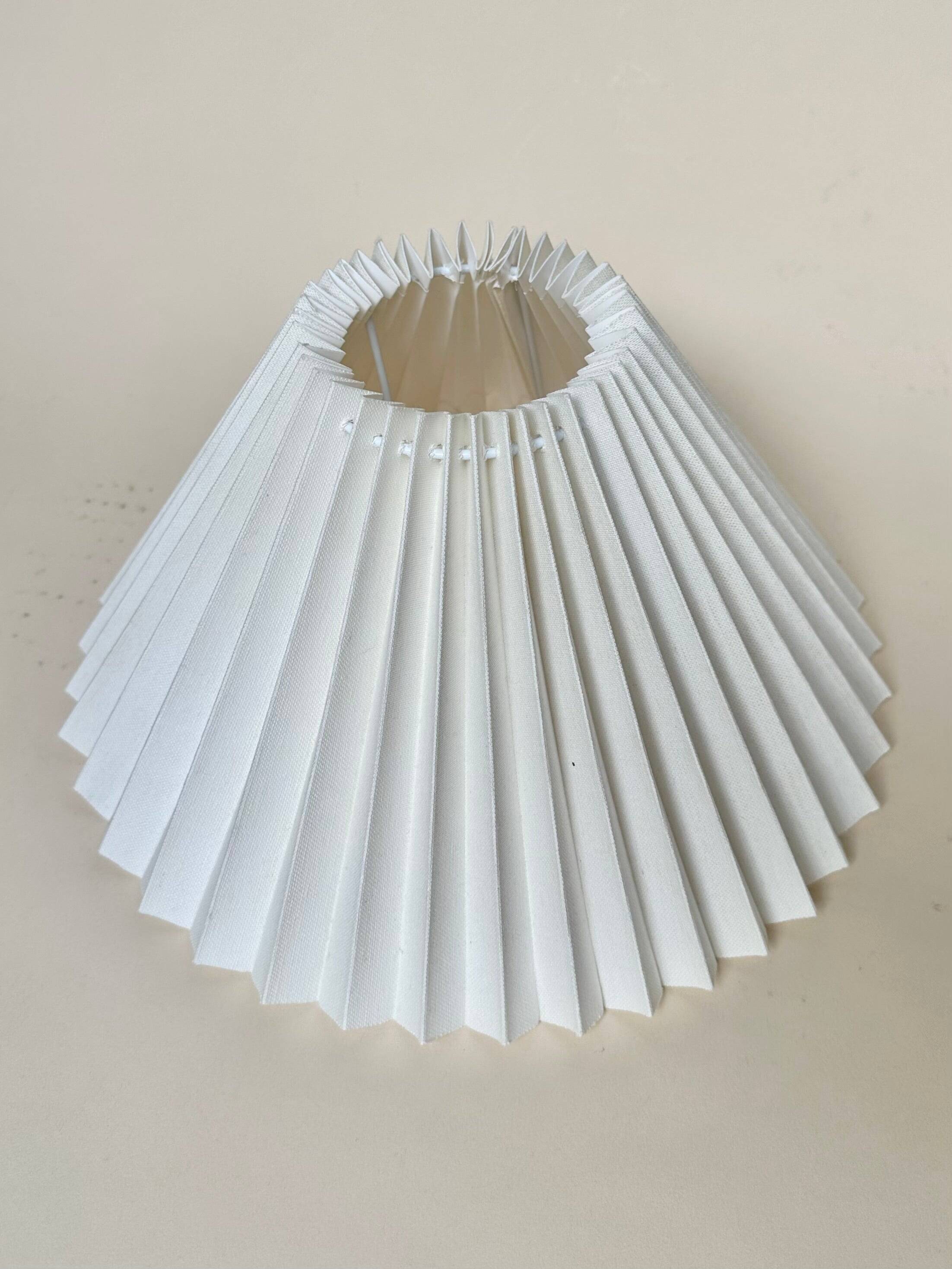 Stone lamp with pleated shade