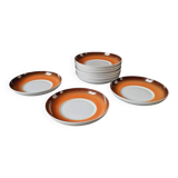 10 soup plates from the 70s, Space Age Porcelain, Manufacture Royale De Li