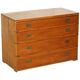 Victorian military pine commode with brass fittings.