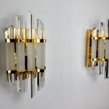 Pair of wall lamps Venini glass from Murano Italy 1970