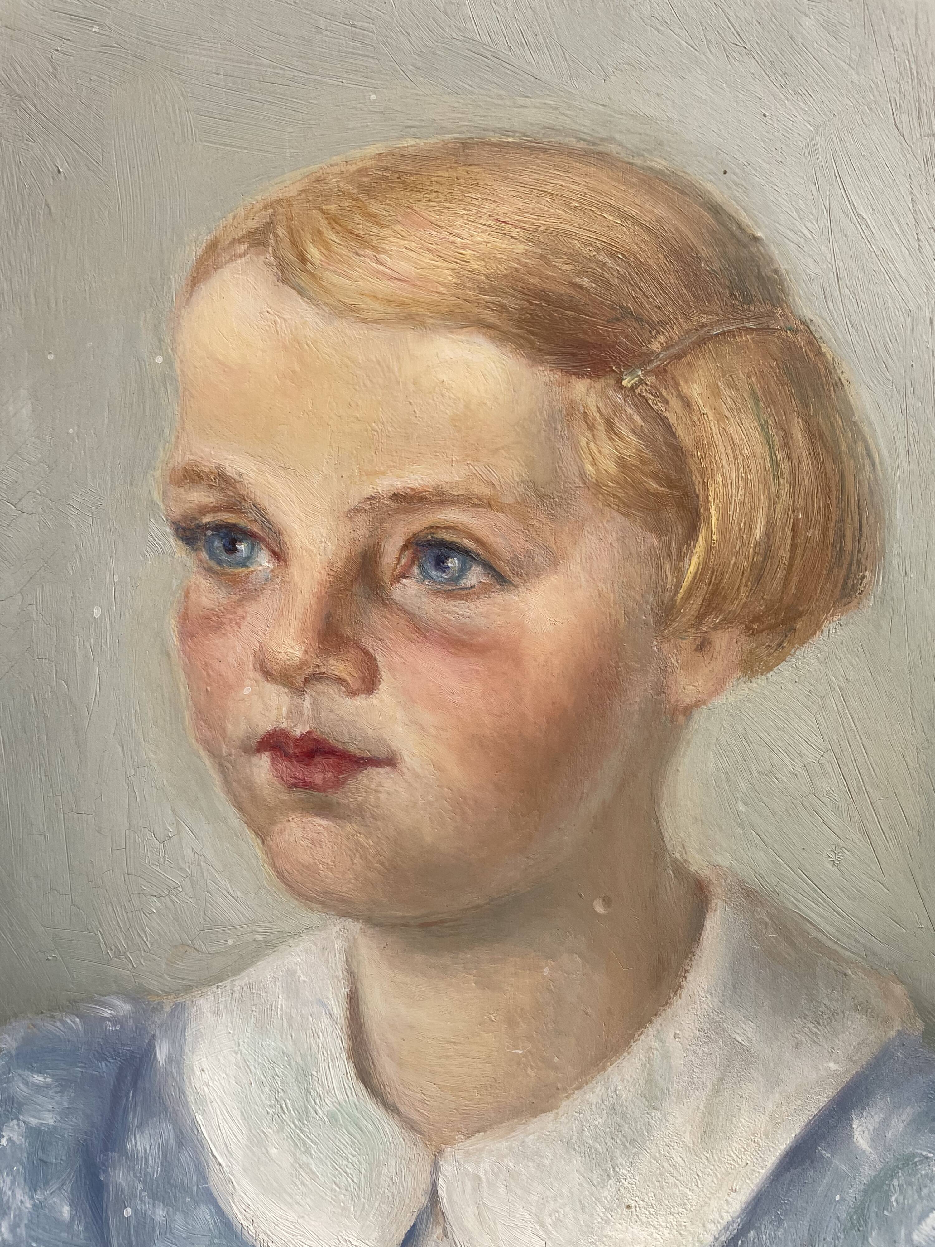 Portrait de fillette sur panneau, 1939