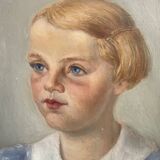 Portrait of a little girl on panel, 1939