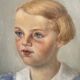 Portrait of a little girl on panel, 1939