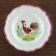Ancienne Assiette Creuse Coq en Faïence Peinte Main
