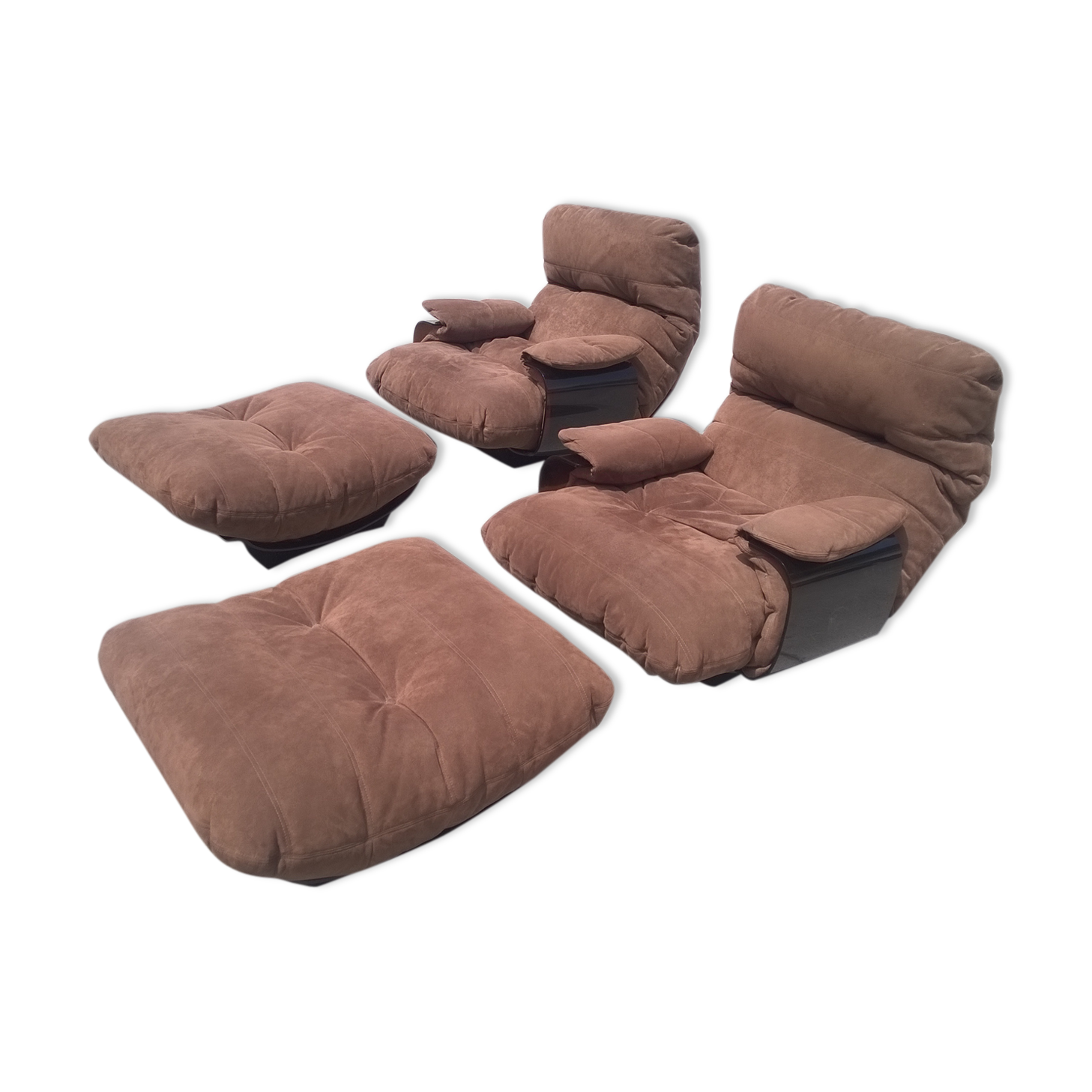 Armchairs and foot rest by Michel Ducaroy for Ligne Roset