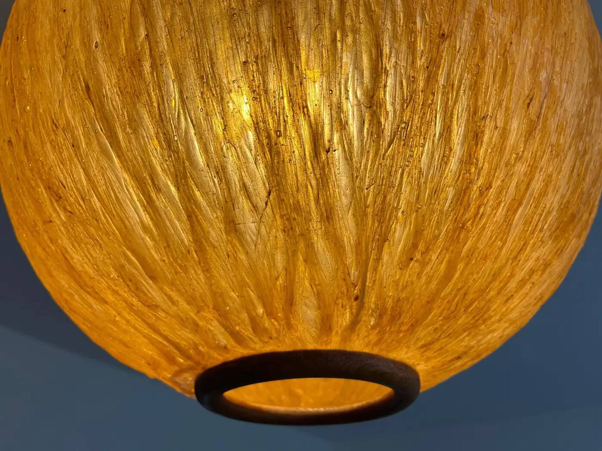 Beautiful design midcentury cocoon resin pendant, 1950s