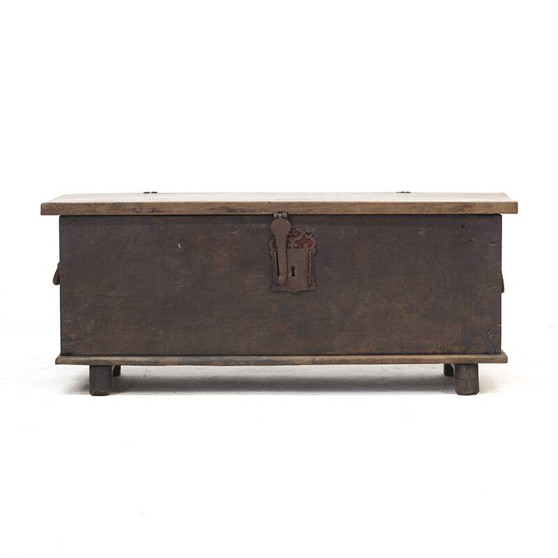 Rustic 18th Century Farmhouse Antique Primitive Six Plank Spanish Chest