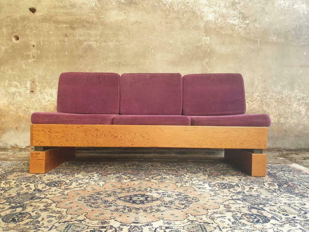 Old sofa design retro purple couch 60s