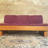 Old sofa design retro purple couch 60s
