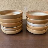 Serving dessert plates Grès France vintage 80s