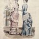 Engraving lithograph old fashion illustration under glass late 19th century