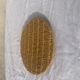 Flat round tray in slip with braided pattern signed FPP Vallauris J19 France vintage