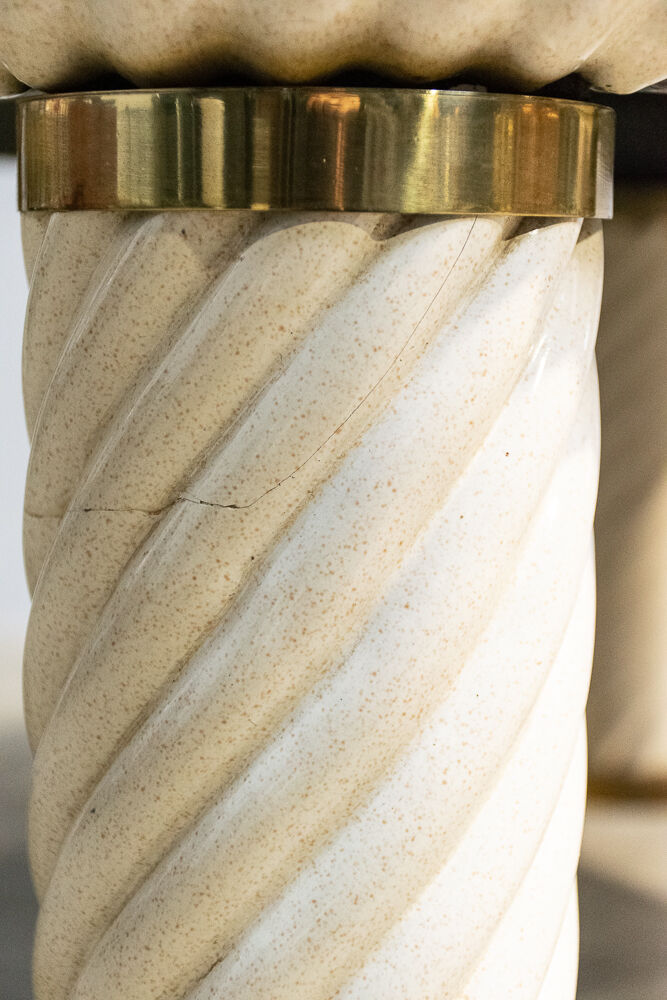 Brass and glass coffee table by Tommaso Barbi 1970'
