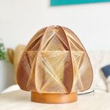 Scandinavian lamp in wood and threads of the 60s