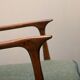 Pair of Mid-Century Italian Armchairs in stained Beech and Green Cushions