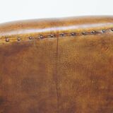 Set of 2 stylish yet comfortable armchairs made of sheepskin leather with a sleek design