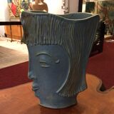 Enameled ceramic anthropomorphic vase France 1995