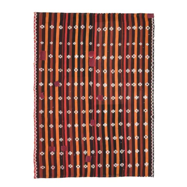 Vintage Turkish Oushak Handmade Wool & Cotton Brown Rug 169x238