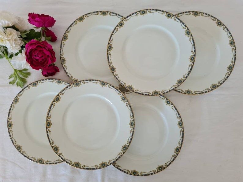 Set of 6 plates Legrand porcelain from Limoges