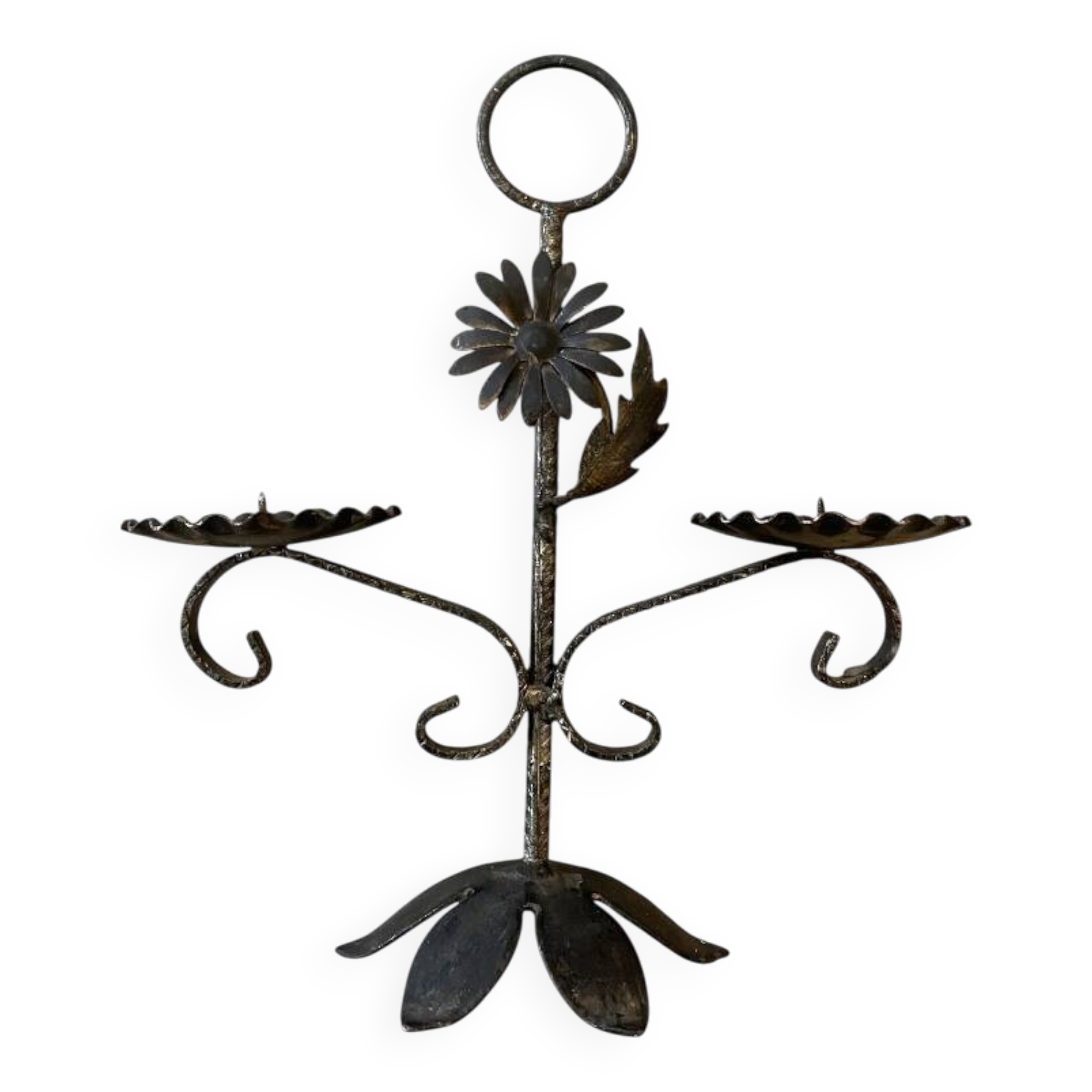 Cast iron candle holder