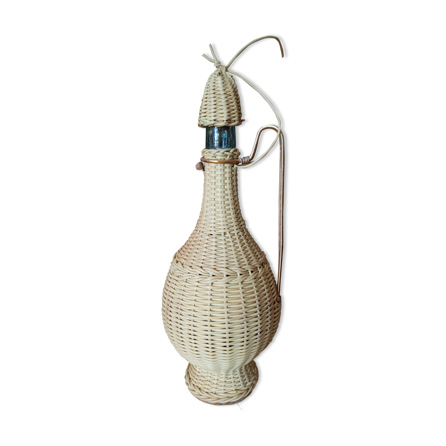 Old brass scoubidou decanter