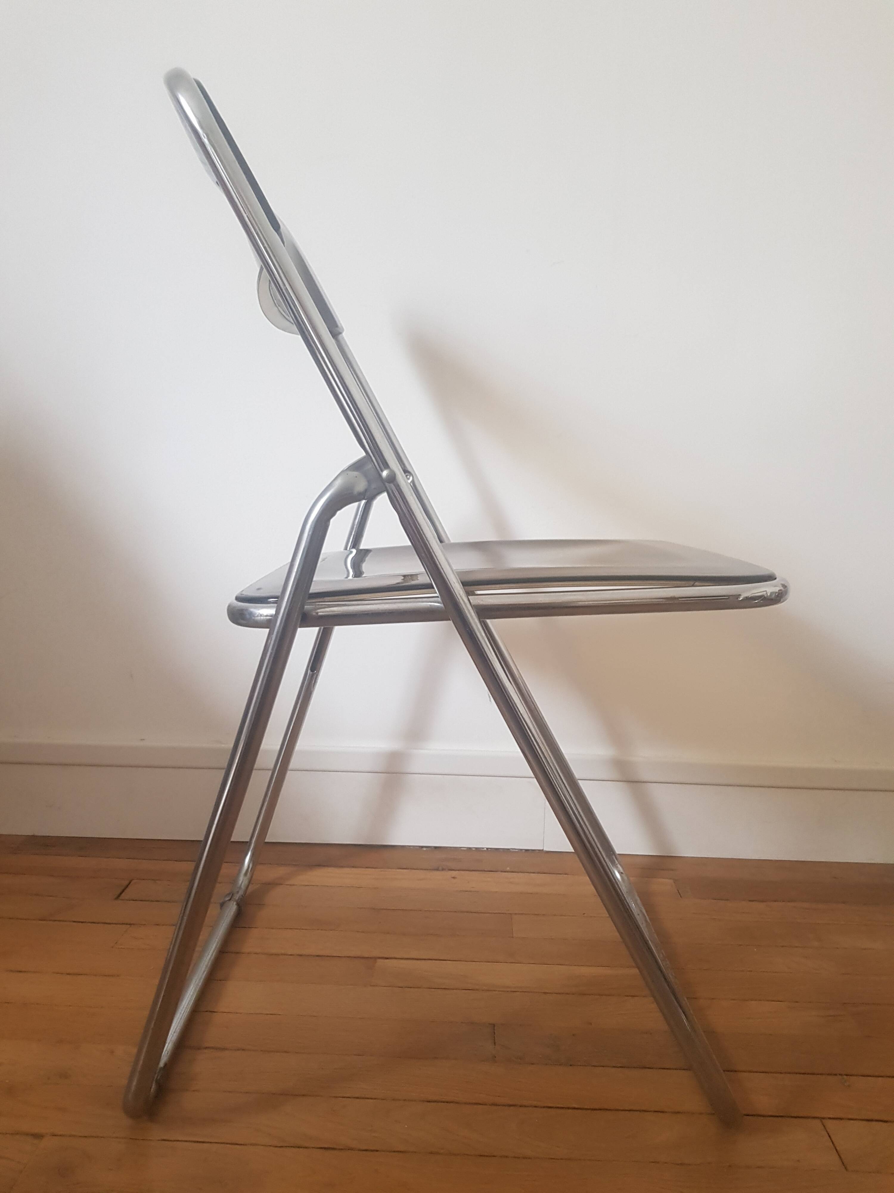 Metal and plexiglass folding chair