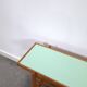 Vintage houten side table met mintgroen formica blad