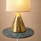 Lampe de table Italienne - 1970 - Laiton & Lin