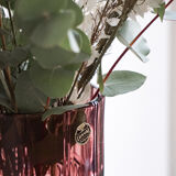 Igor Art Deco vase in Val Saint Lambert crystal, eggplant colour