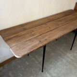 Wooden table, black metal legs